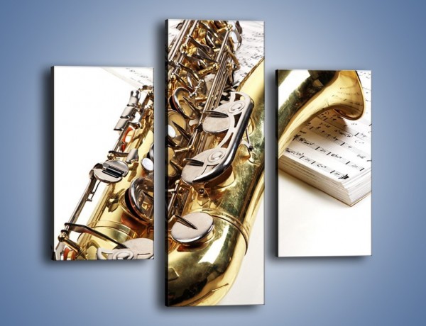 Obraz na płótnie – Muzyka grana na złotym saksofonie – trzyczęściowy O225W3