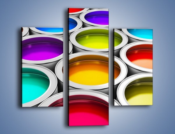 Obraz na płótnie – Paleta kolorowych pojemniczków – trzyczęściowy O253W3