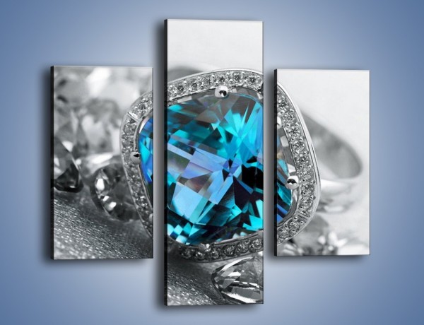 Obraz na płótnie – Rubin i kryształy – trzyczęściowy O255W3