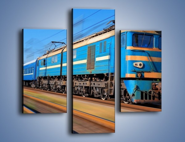 Obraz na płótnie – Pociąg pasażerski w ruchu – trzyczęściowy TM023W3
