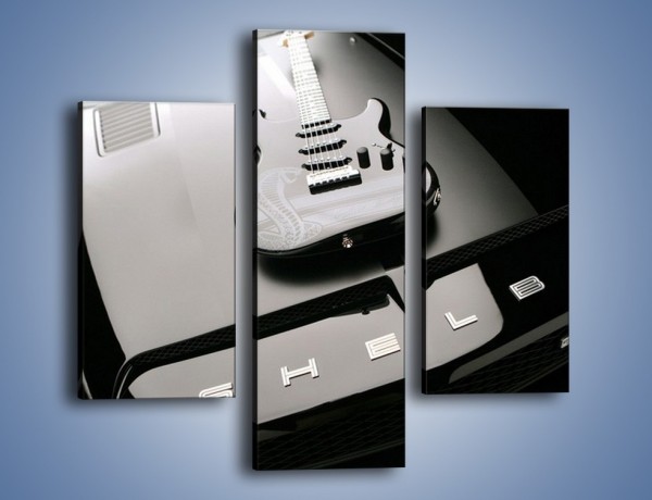 Obraz na płótnie – Gitara na masce Ford Shelby – trzyczęściowy TM056W3