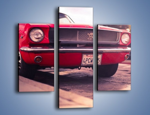 Obraz na płótnie – Czerwony Ford Mustang – trzyczęściowy TM087W3