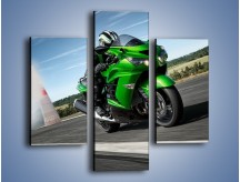 Obraz na płótnie – Kawasaki Ninja ZX-14 i samolot – trzyczęściowy TM093W3