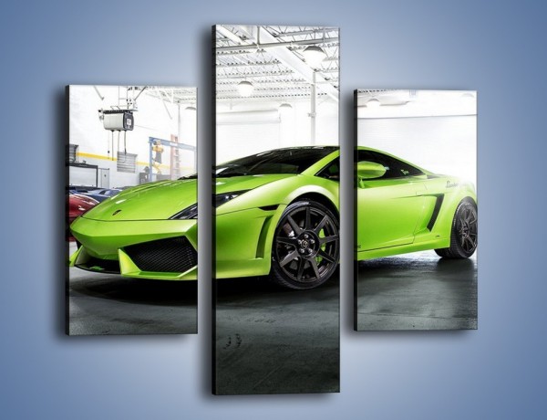 Obraz na płótnie – Lamborghini Gallardo w garażu – trzyczęściowy TM205W3