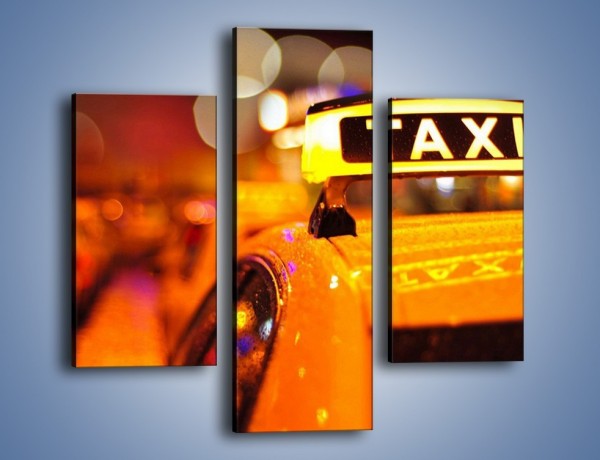 Obraz na płótnie – Taksówka w deszczu – trzyczęściowy TM218W3