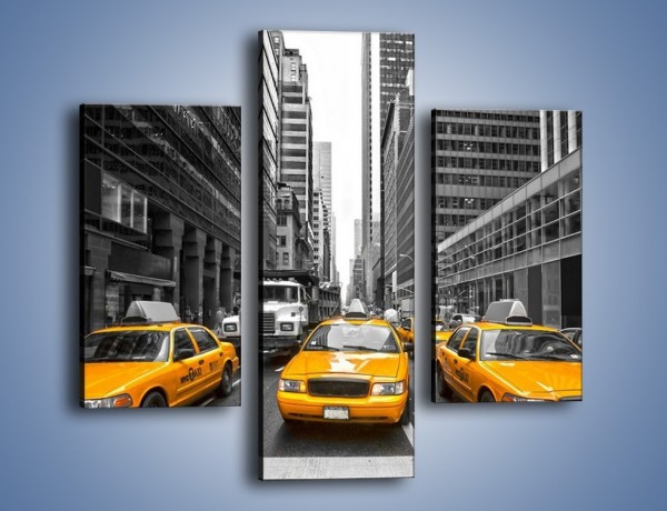 Obraz na płótnie – Żółte taksówki na Manhattanie – trzyczęściowy TM220W3