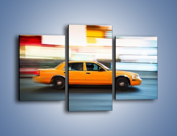 Obraz na płótnie – Żółta taksówka w ruchu – trzyczęściowy TM221W3
