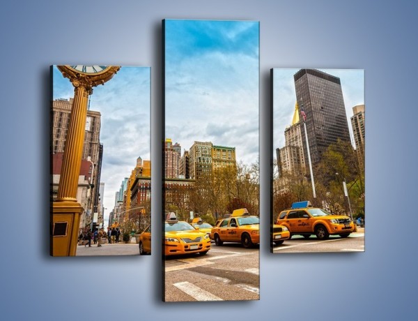 Obraz na płótnie – Taksówki na Fifth Avenue – trzyczęściowy TM223W3