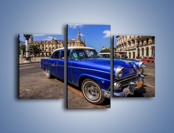 Obraz na płótnie – Klasyczna taksówka na kubańskiej ulicy – trzyczęściowy TM239W3