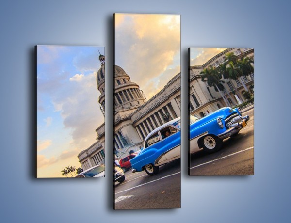 Obraz na płótnie – Samochody na ulicach Hawany – trzyczęściowy TM243W3