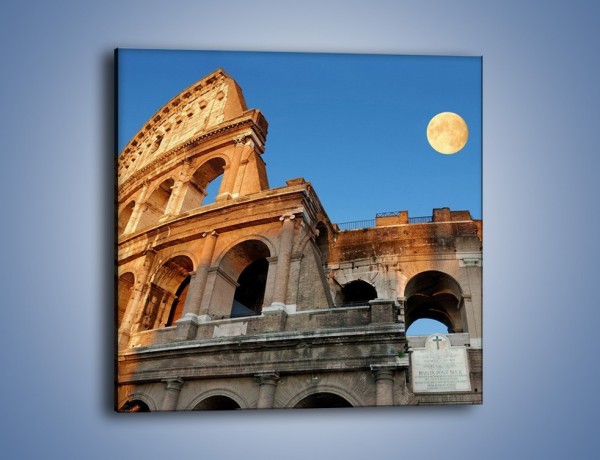 Obraz na płótnie – Pełnia księżyca nad Koloseum – jednoczęściowy kwadratowy AM069