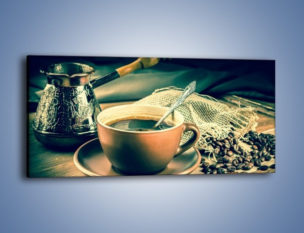 Obraz na płótnie – Czarna kawa arabica – jednoczęściowy panoramiczny JN064