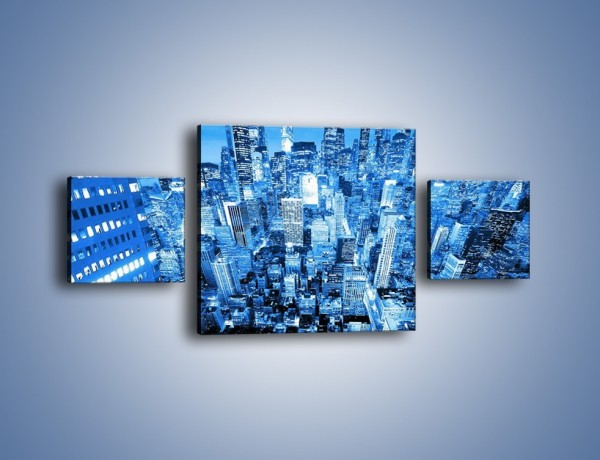 Obraz na płótnie – Centrum miasta w niebieskich kolorach – trzyczęściowy AM042W4