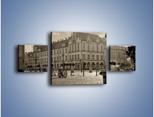 Obraz na płótnie – Rynek Starego Miasta w stylu vintage – trzyczęściowy AM138W4