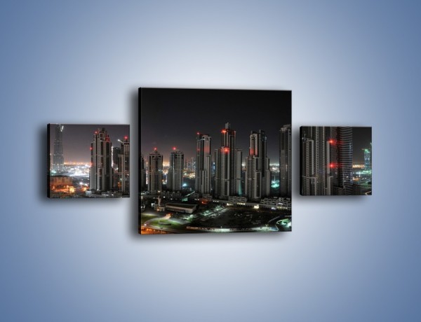 Obraz na płótnie – Panorama Dubaju nocą – trzyczęściowy AM185W4