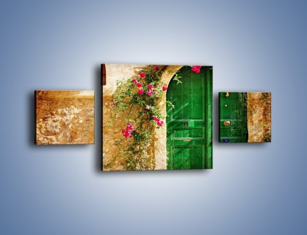 Obraz na płótnie – Drzwi w greckim domu vintage – trzyczęściowy AM192W4