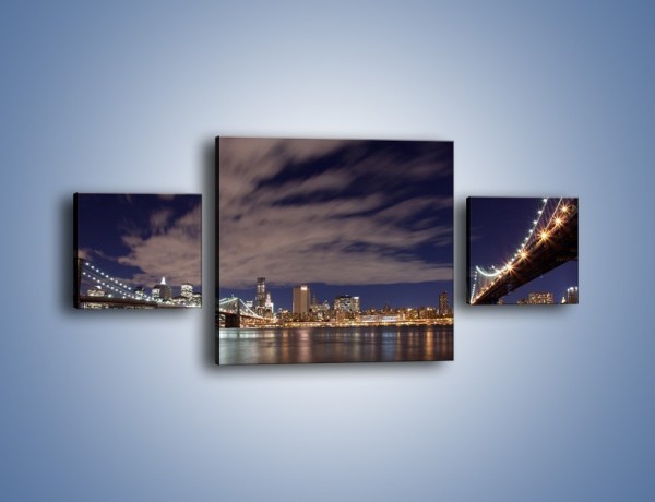 Obraz na płótnie – Rozświetlone nowojorskie mosty – trzyczęściowy AM204W4