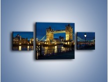 Obraz na płótnie – Tower Bridge w świetle nocnych lamp – trzyczęściowy AM210W4