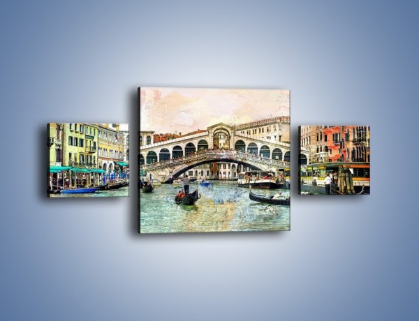 Obraz na płótnie – Wenecja w stylu vintage – trzyczęściowy AM239W4