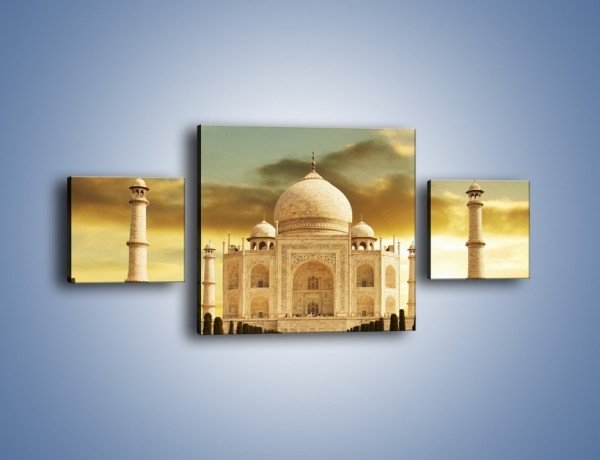 Obraz na płótnie – Tadź Mahal o zachodzie słońca – trzyczęściowy AM285W4