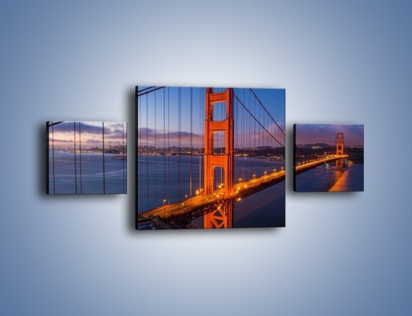 Obraz na płótnie – Rozświetlony most Golden Gate – trzyczęściowy AM360W4