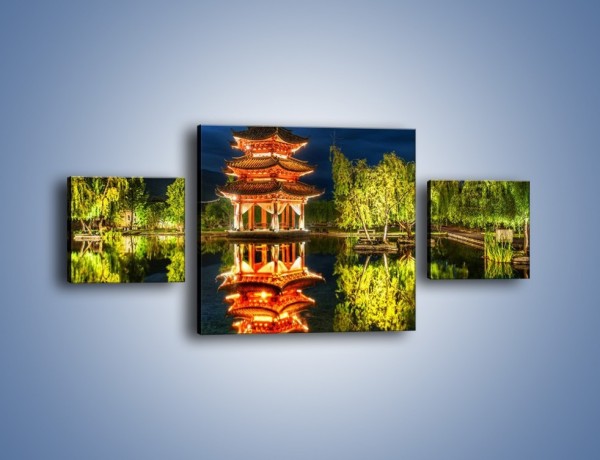 Obraz na płótnie – Urokliwy park w Chinach – trzyczęściowy AM365W4