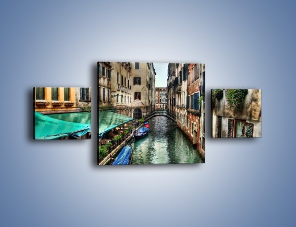 Obraz na płótnie – Wenecka uliczka w kolorach HDR – trzyczęściowy AM374W4