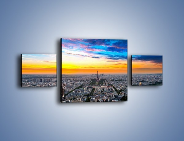 Obraz na płótnie – Panorama Paryża – trzyczęściowy AM415W4