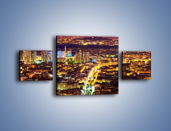 Obraz na płótnie – Kolory Paryża nocą – trzyczęściowy AM419W4