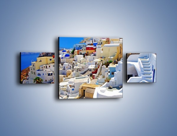 Obraz na płótnie – Urokliwe miasteczko w Santorini – trzyczęściowy AM426W4