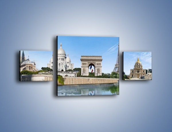 Obraz na płótnie – Atrakcje turystyczne Paryża – trzyczęściowy AM448W4