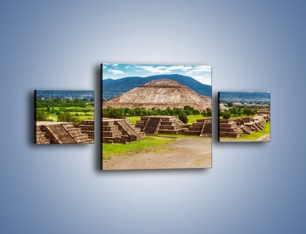 Obraz na płótnie – Piramida Słońca w Meksyku – trzyczęściowy AM450W4