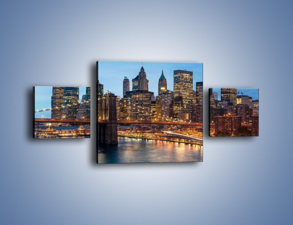 Obraz na płótnie – Manhattan w Nowym Yorku o poranku – trzyczęściowy AM453W4
