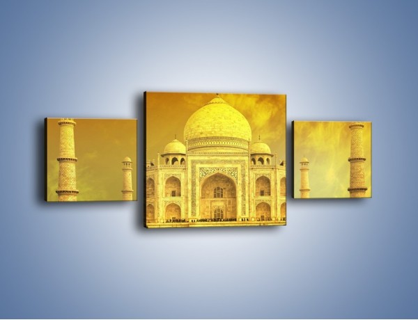 Obraz na płótnie – Tadź Mahal w żółtym kolorze – trzyczęściowy AM465W4