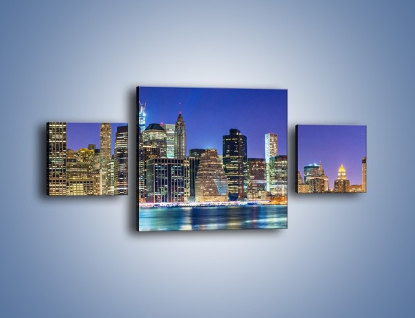 Obraz na płótnie – Kolorowa panorama Nowego Yorku – trzyczęściowy AM479W4