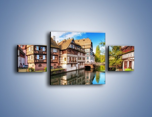 Obraz na płótnie – Tradycyjna architektura Strasburga – trzyczęściowy AM485W4