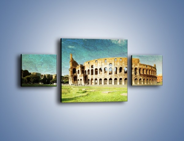 Obraz na płótnie – Koloseum w stylu vintage – trzyczęściowy AM503W4