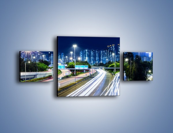 Obraz na płótnie – Autostrada prowadząca do Hong Kongu – trzyczęściowy AM504W4