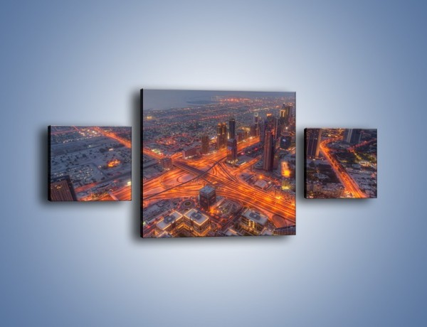 Obraz na płótnie – Panorama Dubaju o poranku – trzyczęściowy AM538W4