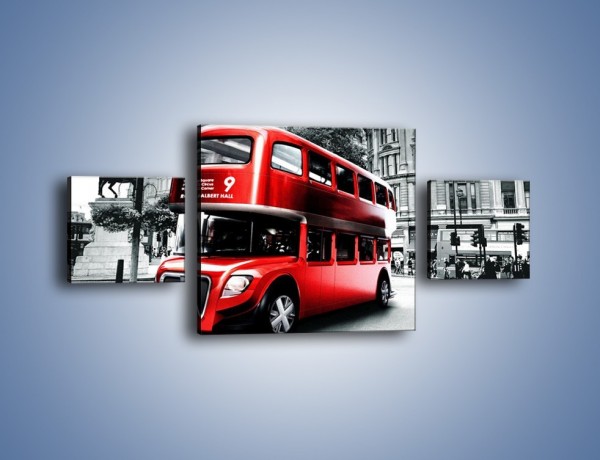 Obraz na płótnie – Czerwony bus w Londynie – trzyczęściowy AM540W4