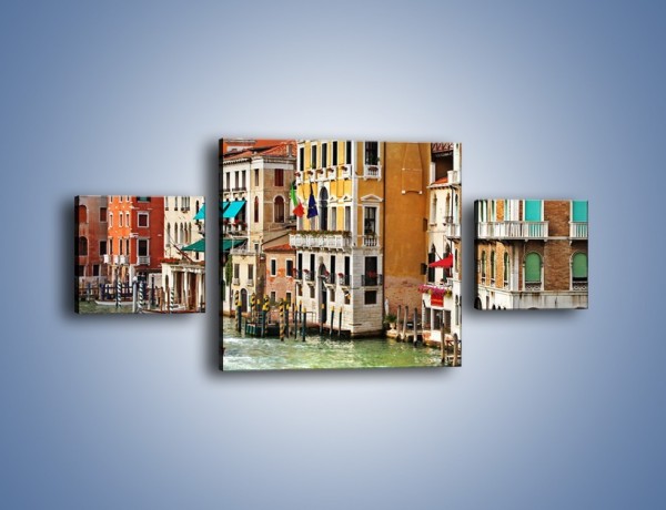 Obraz na płótnie – Kolorowe domu Wenecji – trzyczęściowy AM555W4