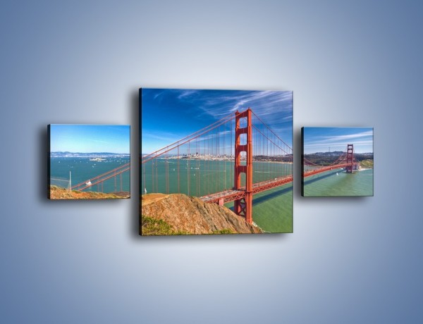 Obraz na płótnie – Most Golden Gate o poranku – trzyczęściowy AM600W4