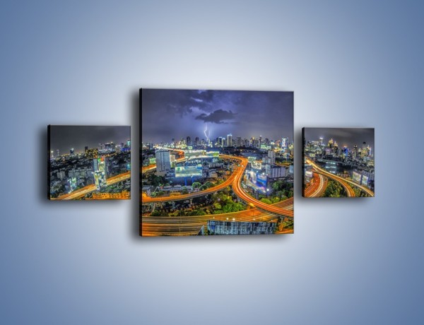Obraz na płótnie – Burza nad Bangkokiem – trzyczęściowy AM622W4