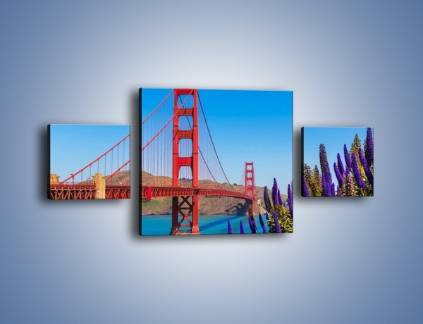 Obraz na płótnie – Golden Gate pod błękitnym niebem – trzyczęściowy AM644W4