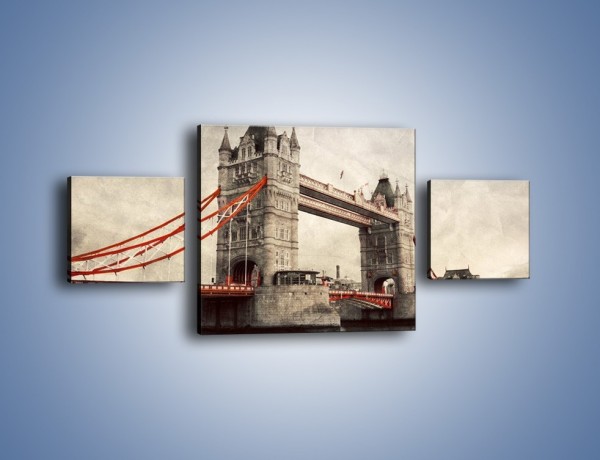 Obraz na płótnie – Tower Bridge w stylu vintage – trzyczęściowy AM668W4