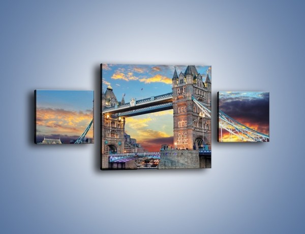 Obraz na płótnie – Tower Bridge o zachodzie słońca – trzyczęściowy AM669W4
