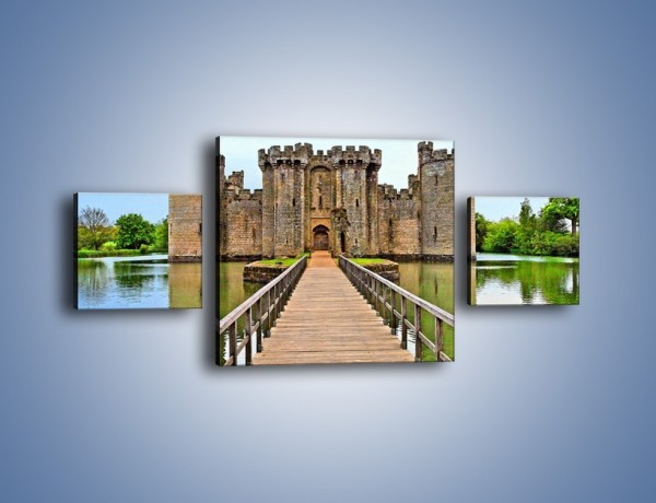 Obraz na płótnie – Zamek Bodiam w Wielkiej Brytanii – trzyczęściowy AM692W4