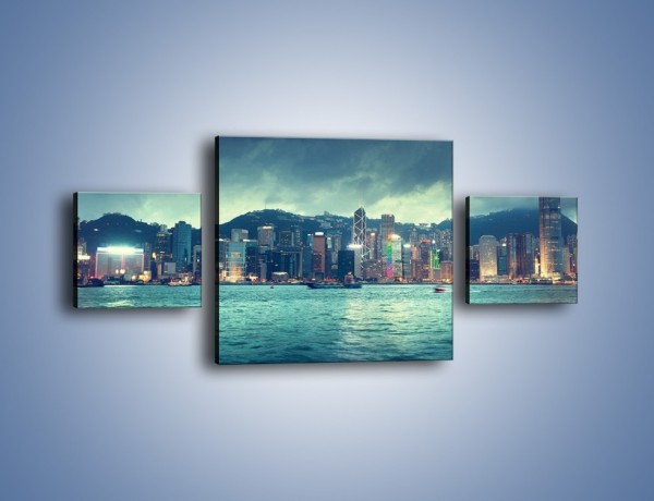 Obraz na płótnie – Linia nabrzeża Hong Kongu – trzyczęściowy AM708W4