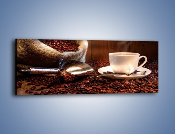 Obraz na płótnie – Poranna energia z kawą – jednoczęściowy panoramiczny JN098