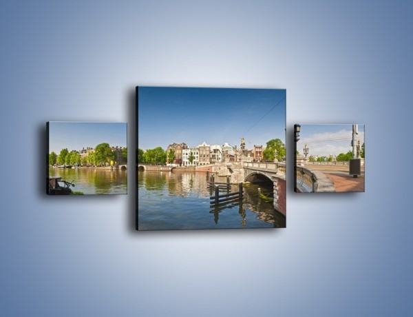 Obraz na płótnie – Most Blauwbrug w Amsterdamie – trzyczęściowy AM713W4